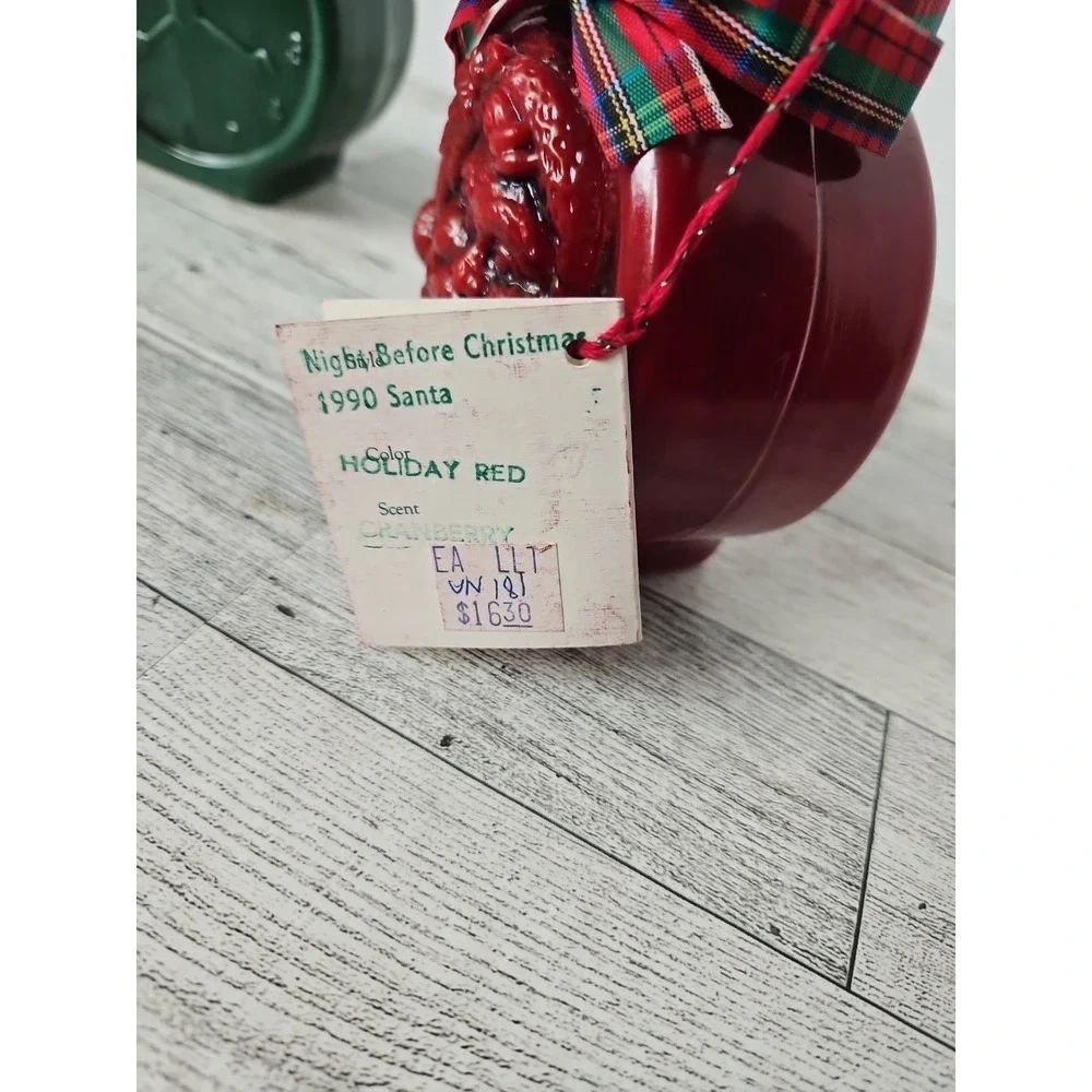 Handcrafted Keepsake Christmas Candles Night Before Xmas Vintage 1990 Santa Deco